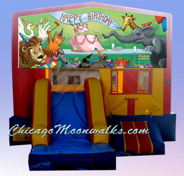 3 in 1 Birthday Animals Combo Bounce House